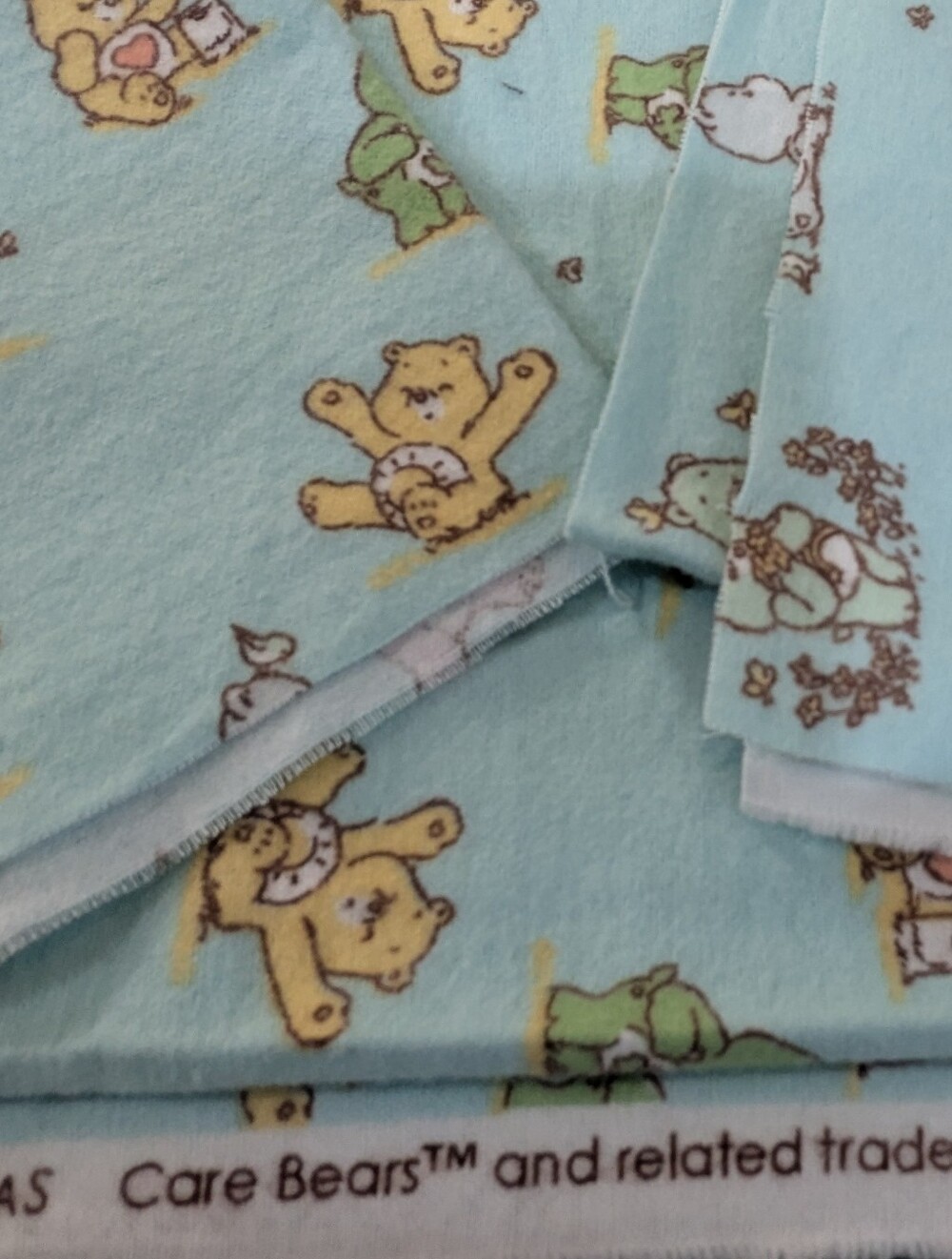 Care Bears Fabric Blowing Bubbles/Chasing Butterflies Cotton Flannel - 1 Yard